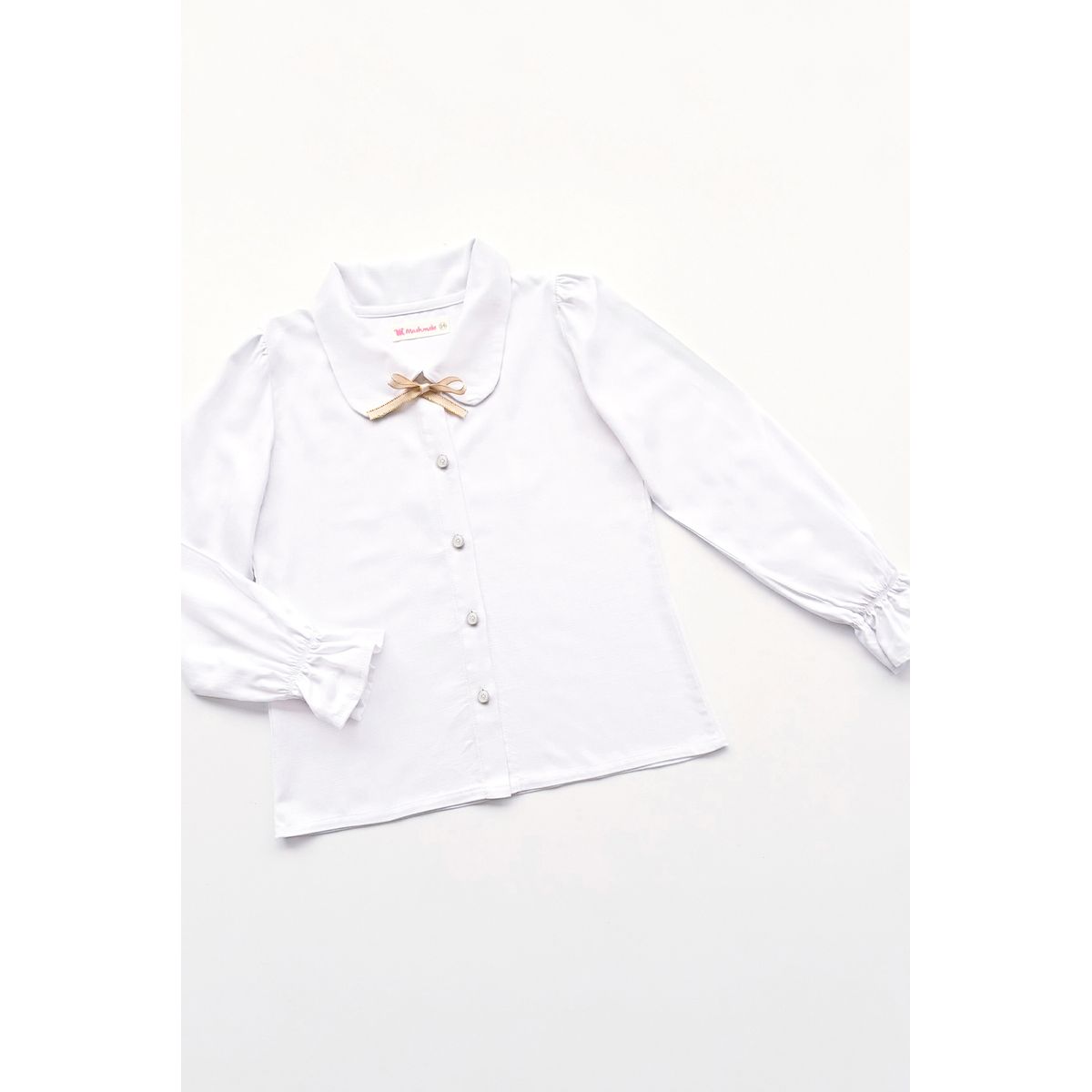 KIDS MASHMELO - BLUSA CON CUELLO CAMISERO Y PUÑOS CON VOLANTES ELASTICADOS MASHMELO