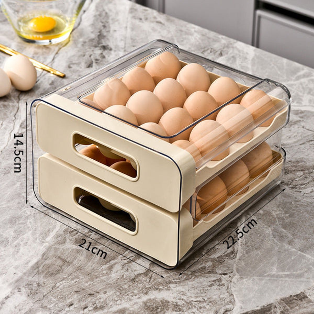 PIA COPELLO STORE - Caja Organizadora para Huevos - Beige