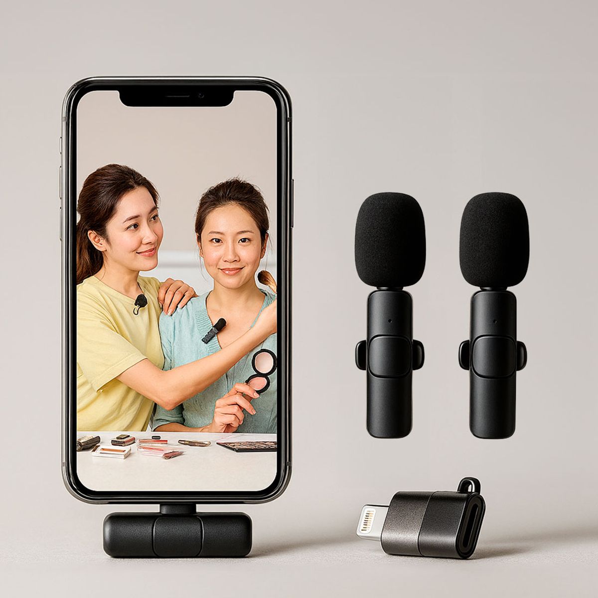 GENERICO - Microfono Inalambrico M20 de Solapa Dual Para iPhone O Tipo C 2 En 1