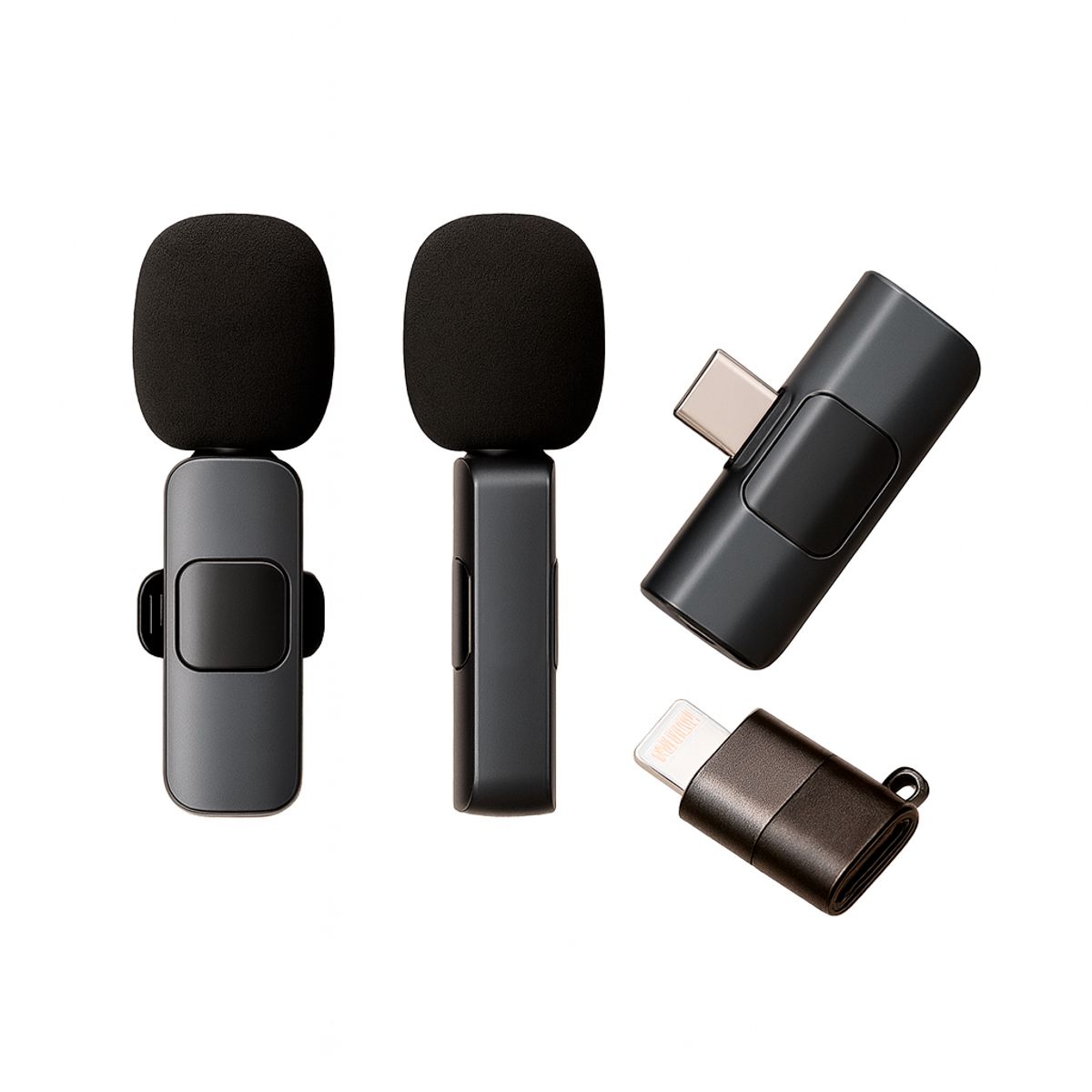 GENERICO - Microfono Inalambrico M20 de Solapa Dual Para iPhone O Tipo C 2 En 1