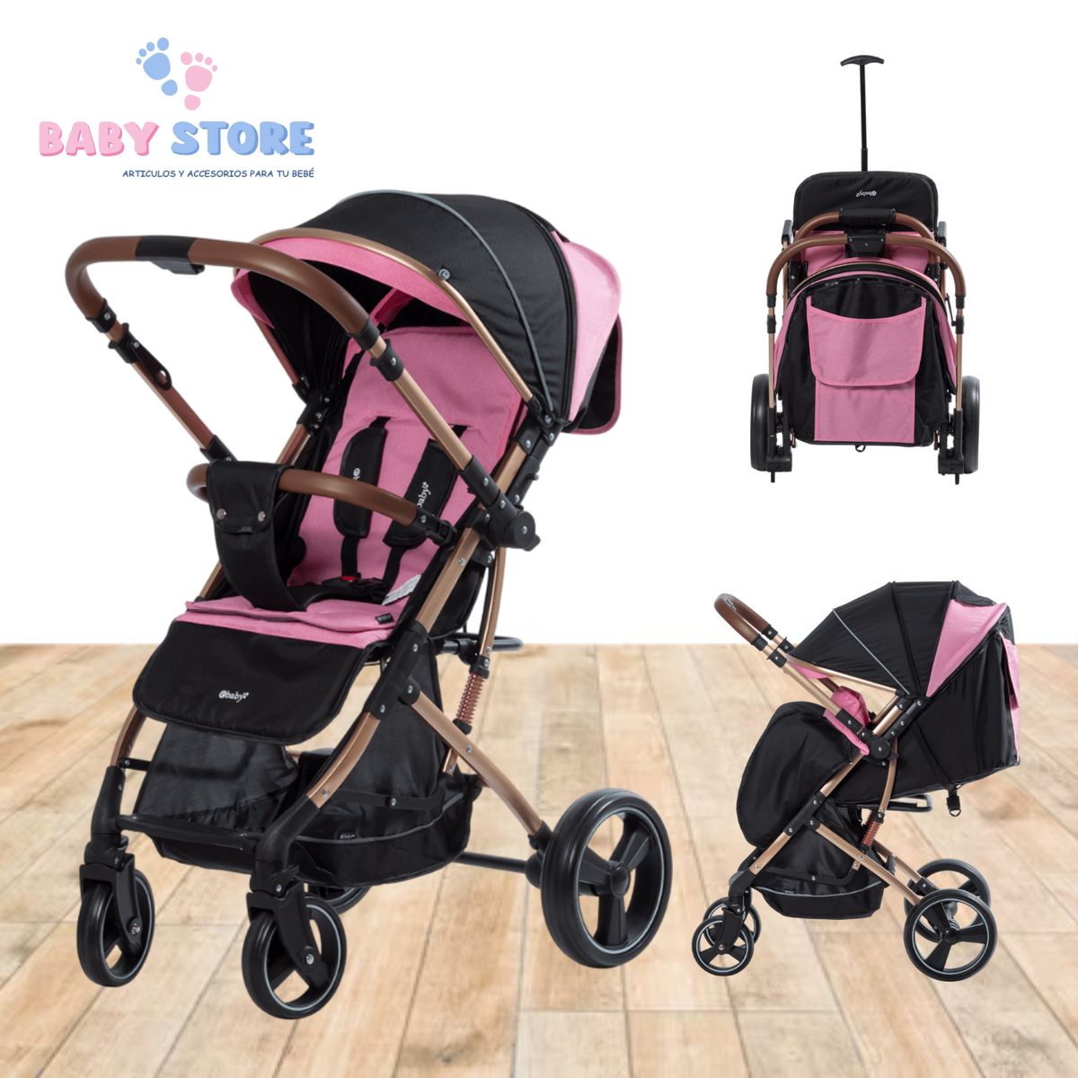 EBABY - Coche Maleta Rudi Ebaby  Plegable y Portátil para Bebés