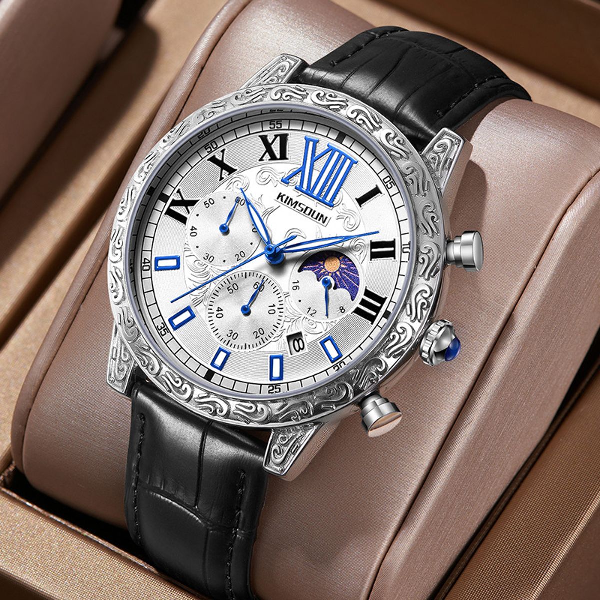 OVOTOUMI - OVOTOUMI YUN reloj mecánico de gran dial impermeable-Negro