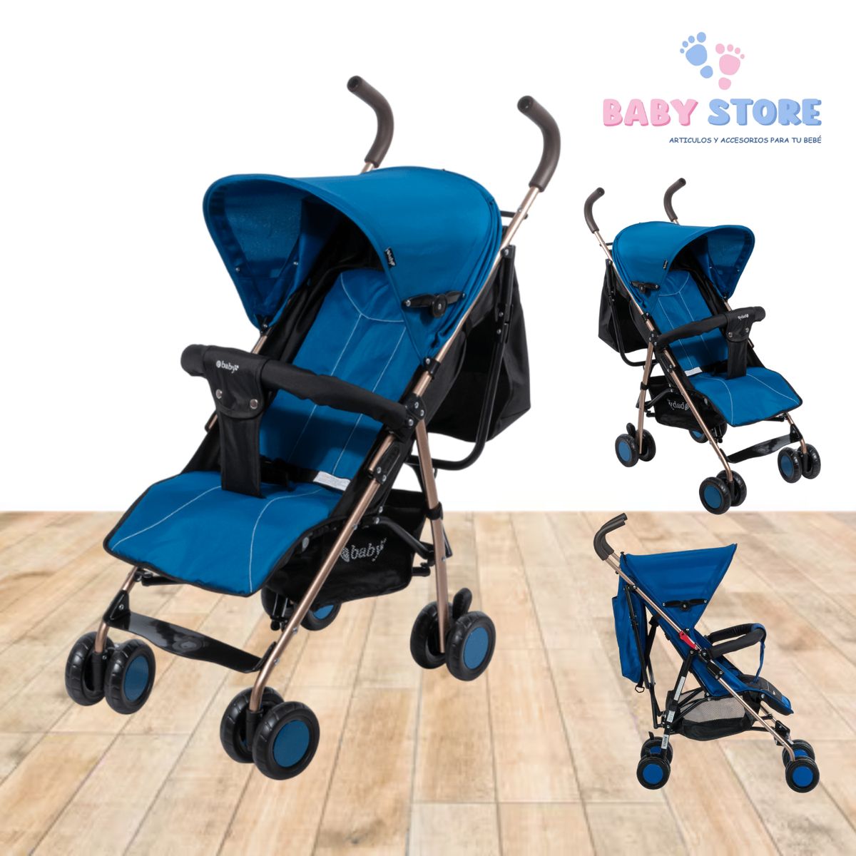 EBABY - Coche Bastón Zazu Ebaby 217-1 Azul  Liviano y Plegable