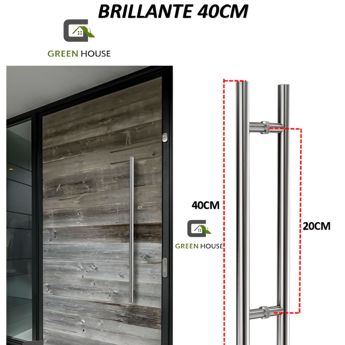 GREEN HOUSE - MANIJA - MANILLON ACERO INOXIDABLE MOD H - DOBLE 40cm