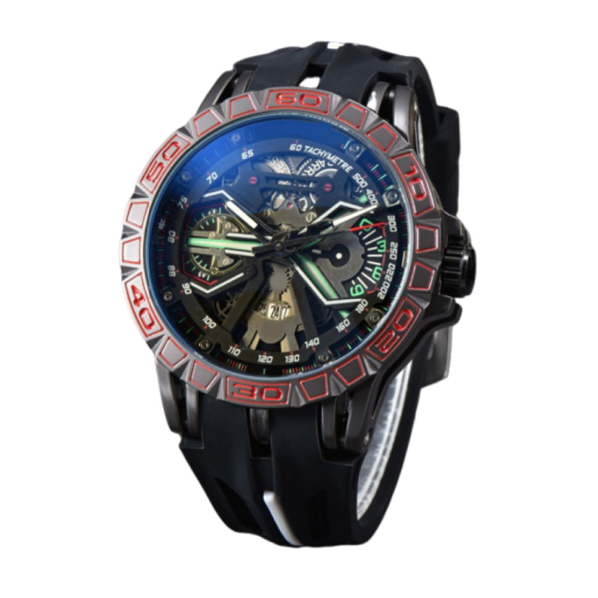 OVOTOUMI - OVO Toumi MJ reloj mecánico de gran dial impermeable - Negro