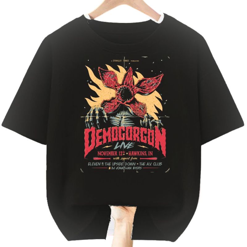 GENERICO - Polo Algodon Demogorgon Stranger Things - Tallas 12 hasta XL