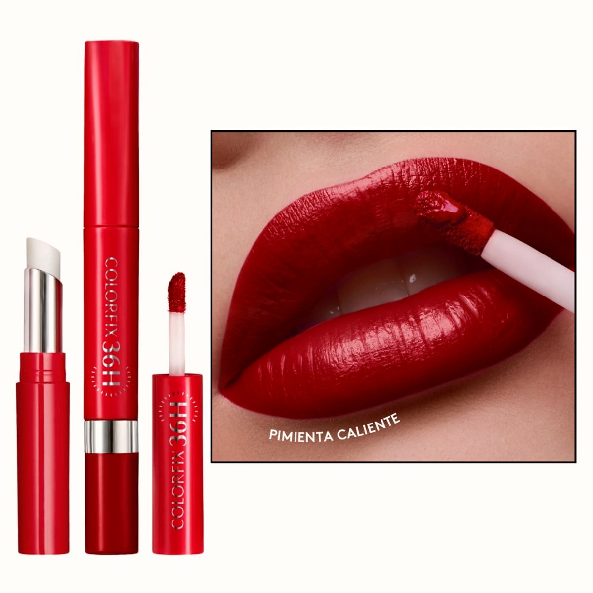 ESIKA - Labial líquido colorfix duo tattoo ésika pimienta caliente