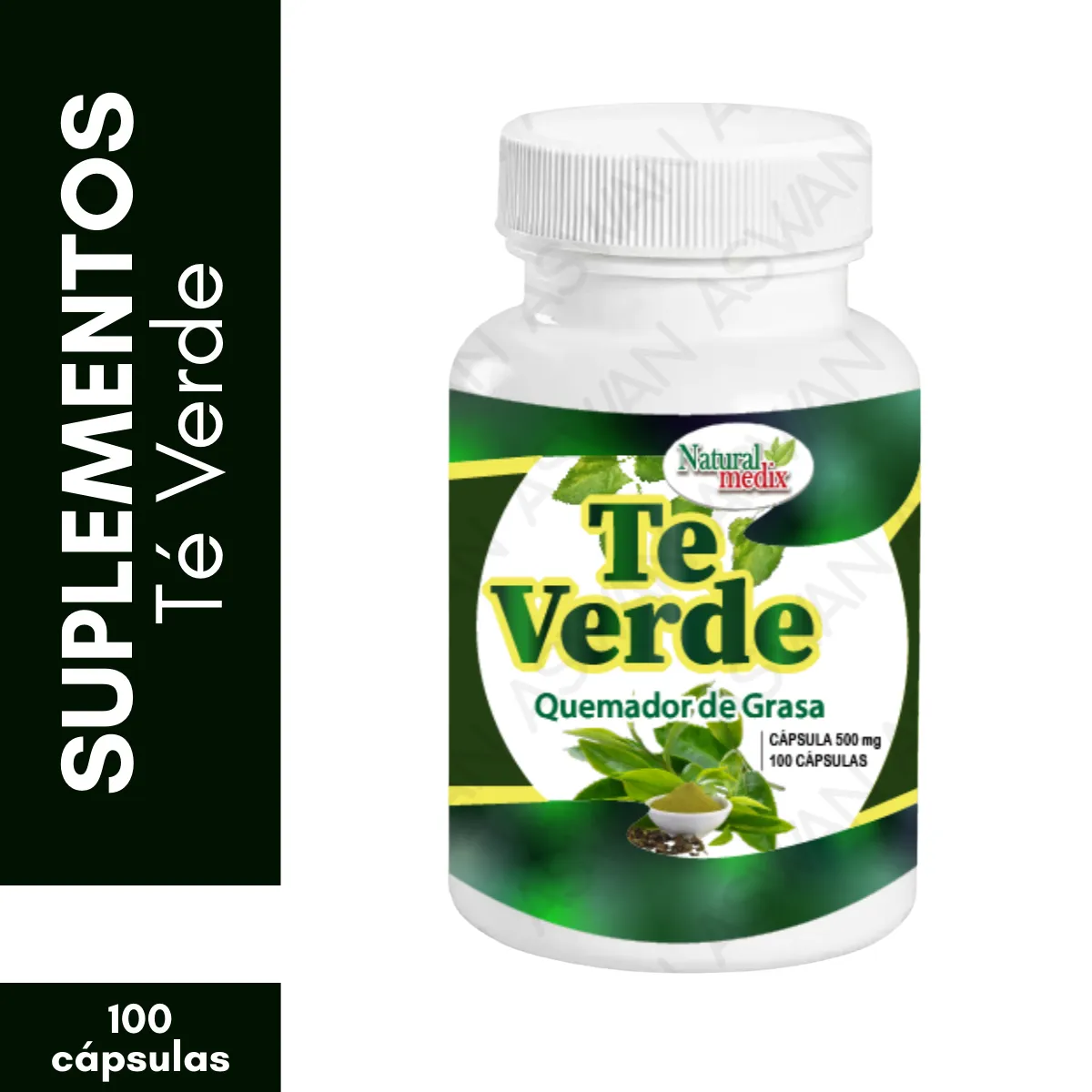 GENERICO - Té Verde Quemador de Grasa 100 Cápsulas - Natural Medix