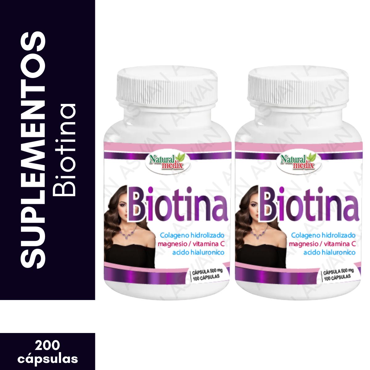 GENERICO - Pack x2 Biotina 100 Cápsulas - Natural Medix