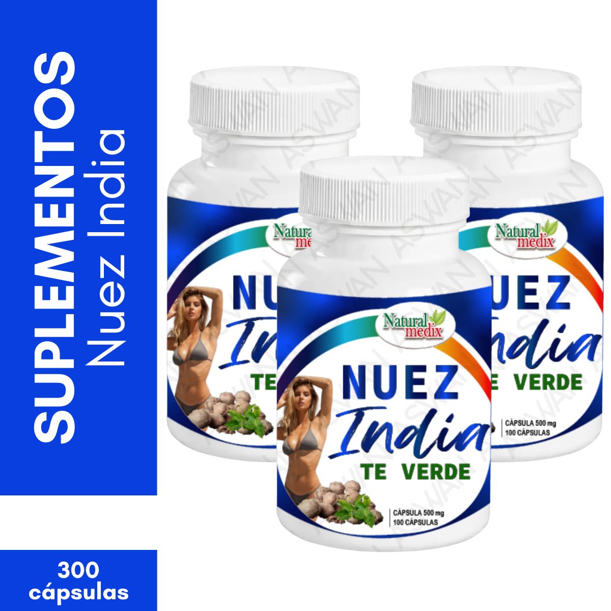 GENERICO - Pack x3 Nuez De La India 100 Cápsulas - Natural Medix