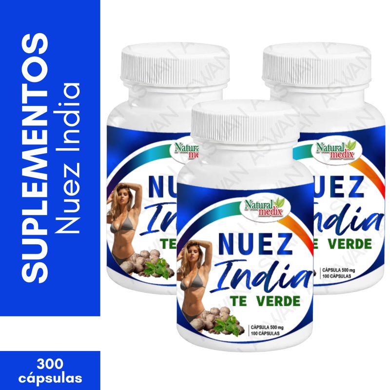 GENERICO - Pack x3 Nuez De La India 100 Cápsulas - Natural Medix