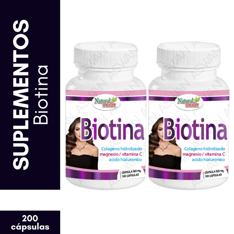 GENERICO - Pack x2 Biotina 100 Cápsulas - Natural Medix