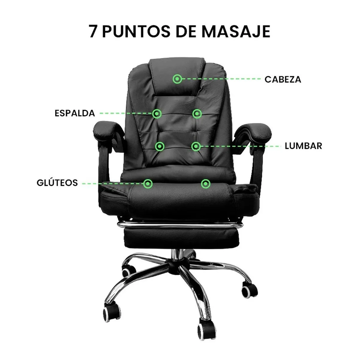 JOTA STORE - Silla Gerencial Ergonómica Masajeadora Evox CT809F con Reposapiés para Escritorio y Oficina