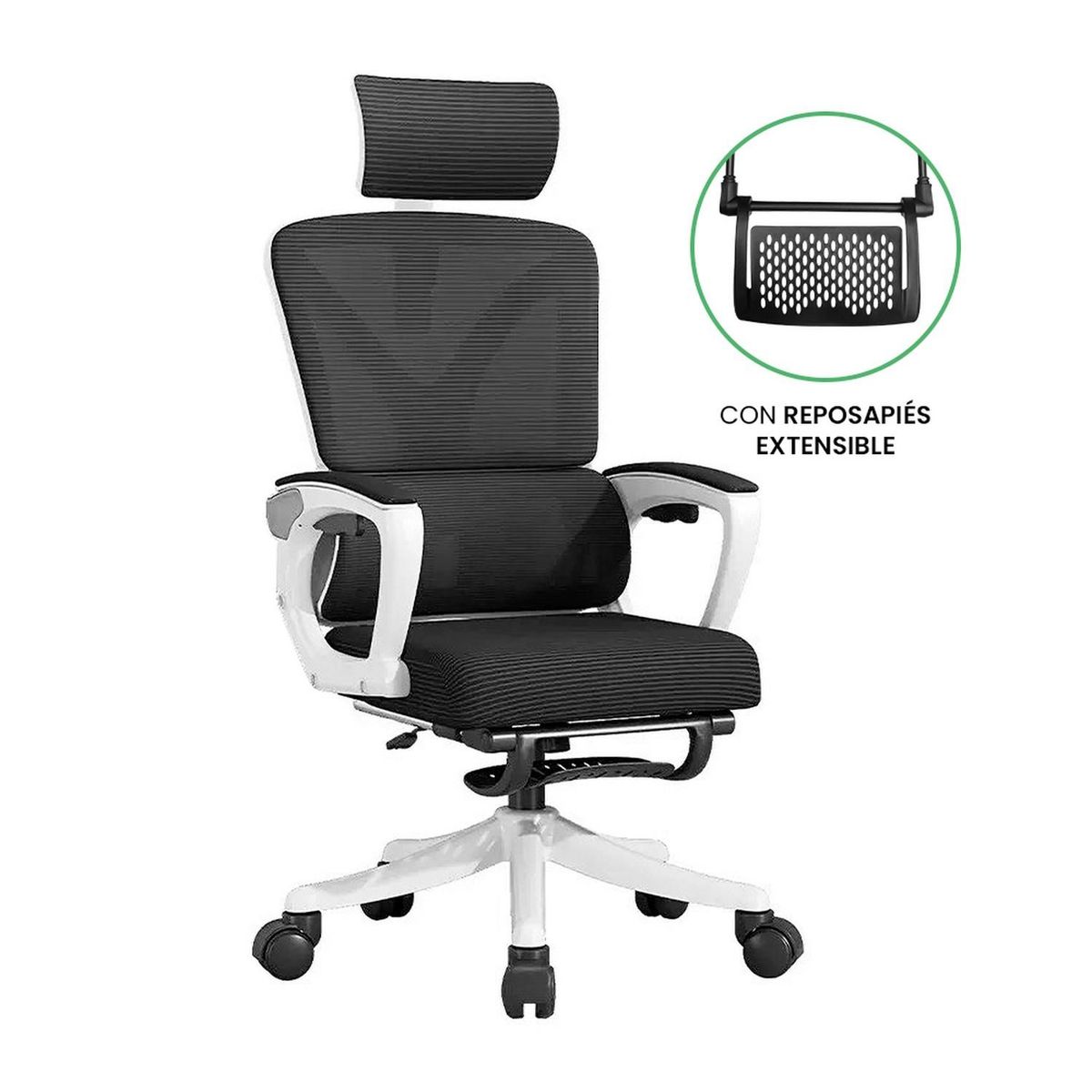 JOTA STORE - Silla de Oficina Ergonómica Evox One E3-WR (CT258) con Soporte Lumbar y Reposapiés