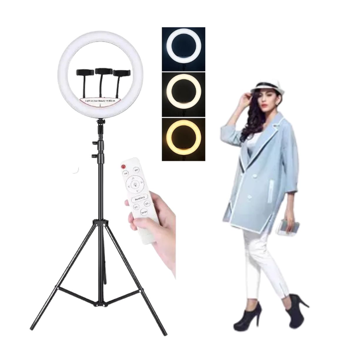 SEISA - Aro De Luz Led Fotografico 45 Cm Tripode Control