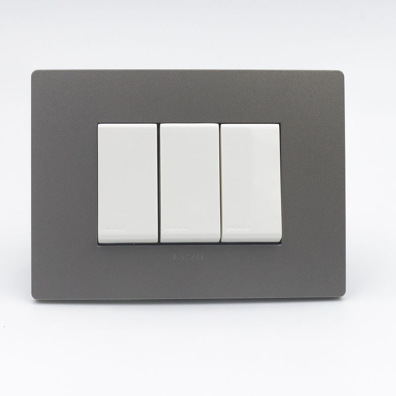 SINTHESI - INTERRUPTOR TRIPLE S33 PLACA PIEDRA Y DADOS S22 BLANCOS SINTHESI