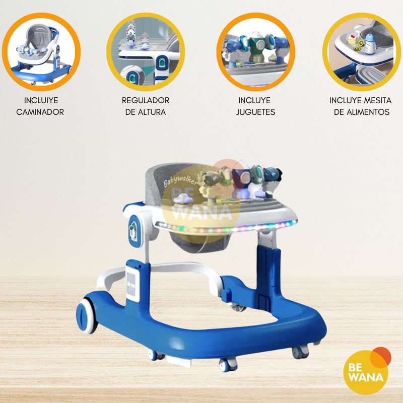 CUZKA - Andador Caminador Con Luz «WALKER» Blue