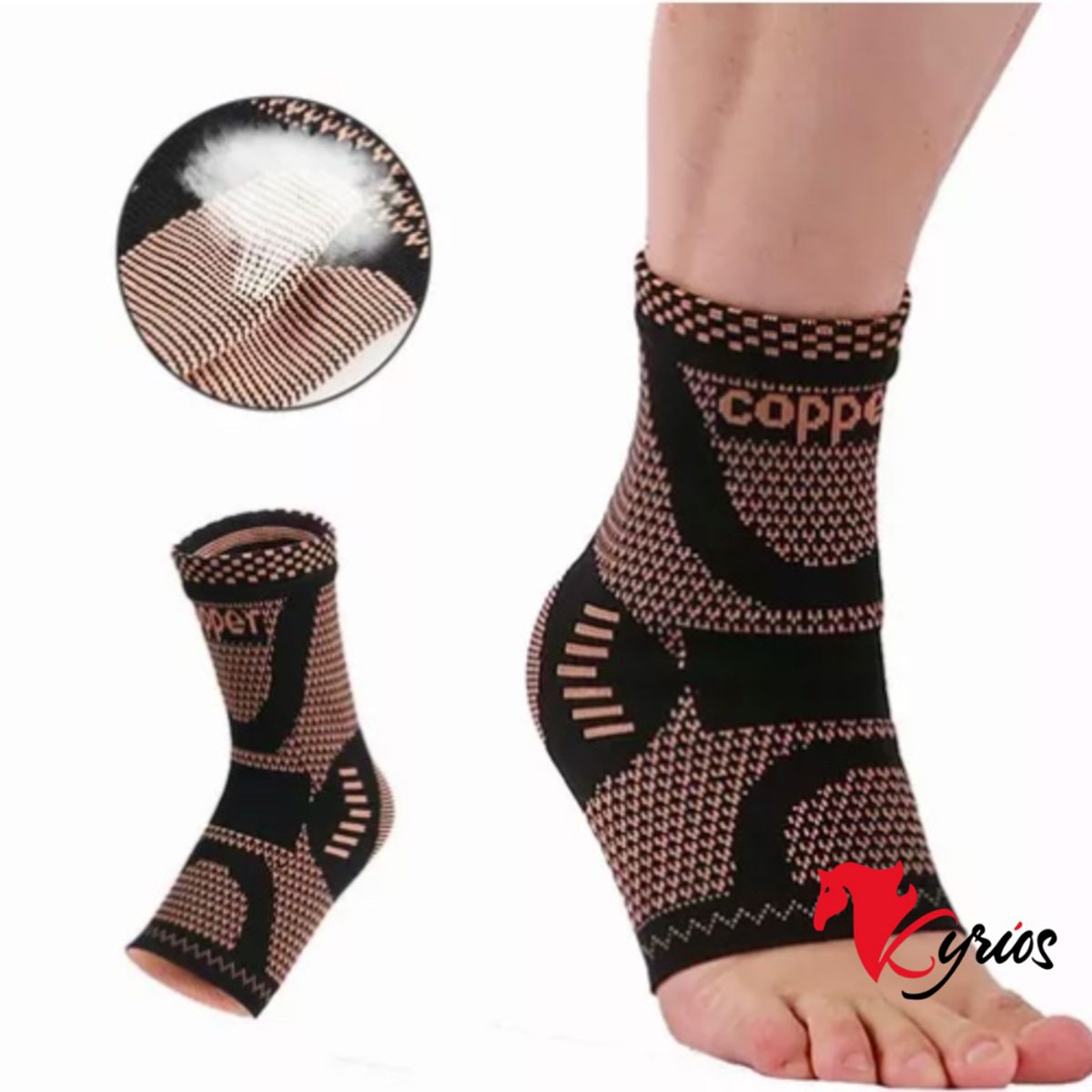NO LOGO - TOBILLERA TERAPEUTICA HILO DE COBRE TALLA M