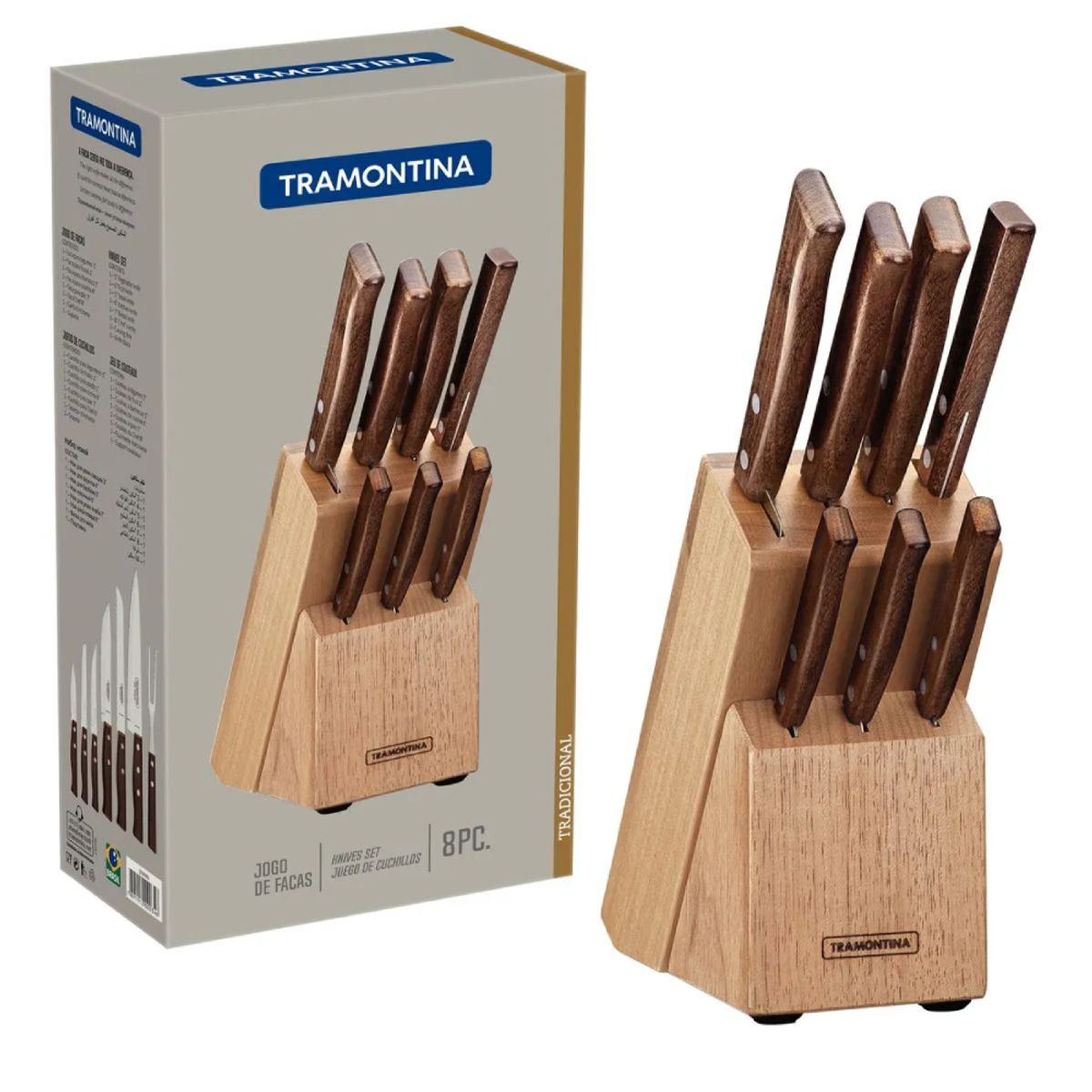 TRAMONTINA - Juego de Cuchillos Tramontina Tradicional 8 Piezas - 22299026
