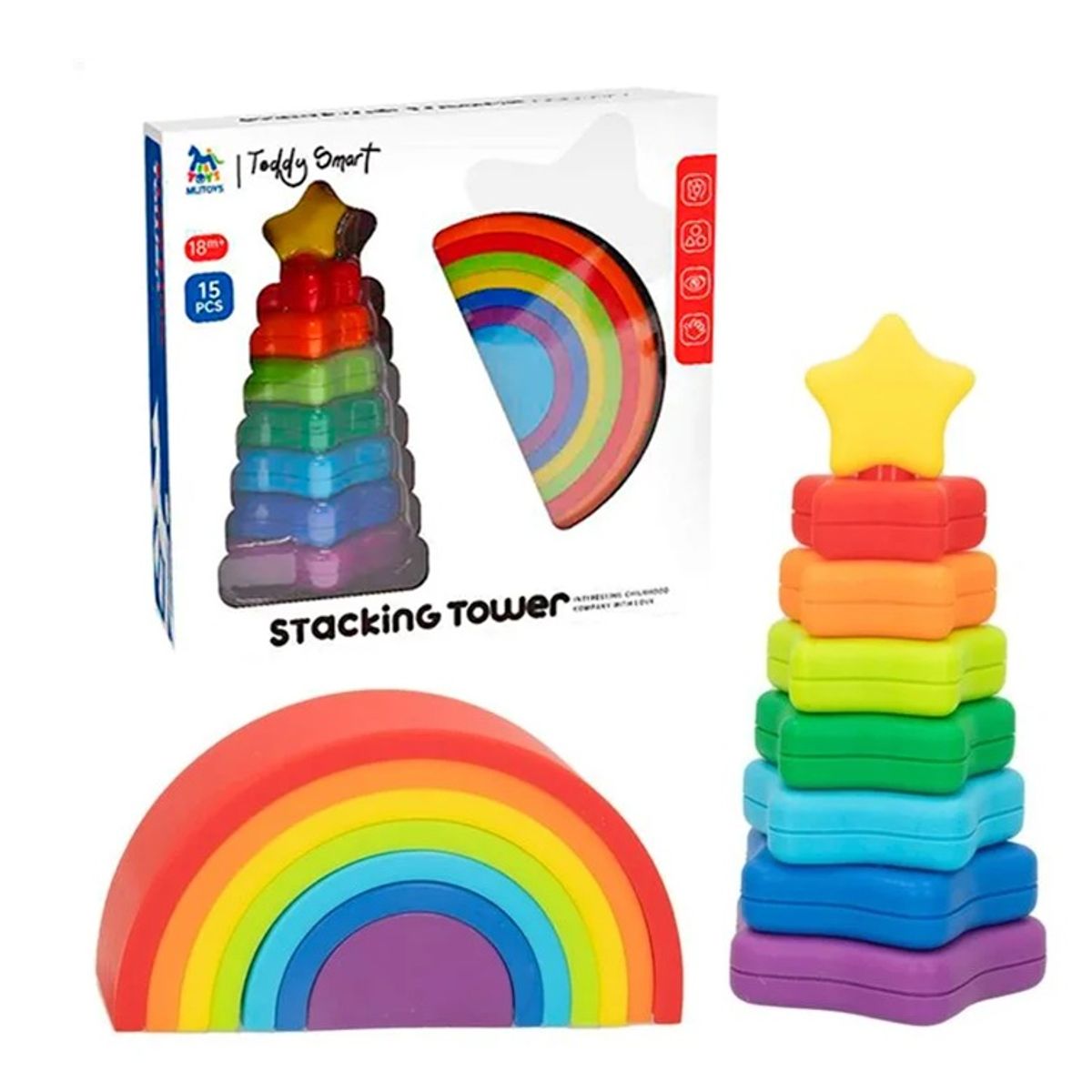 IDEAL - Pack de 2 Torres Apilables Estrellas Smart Baby