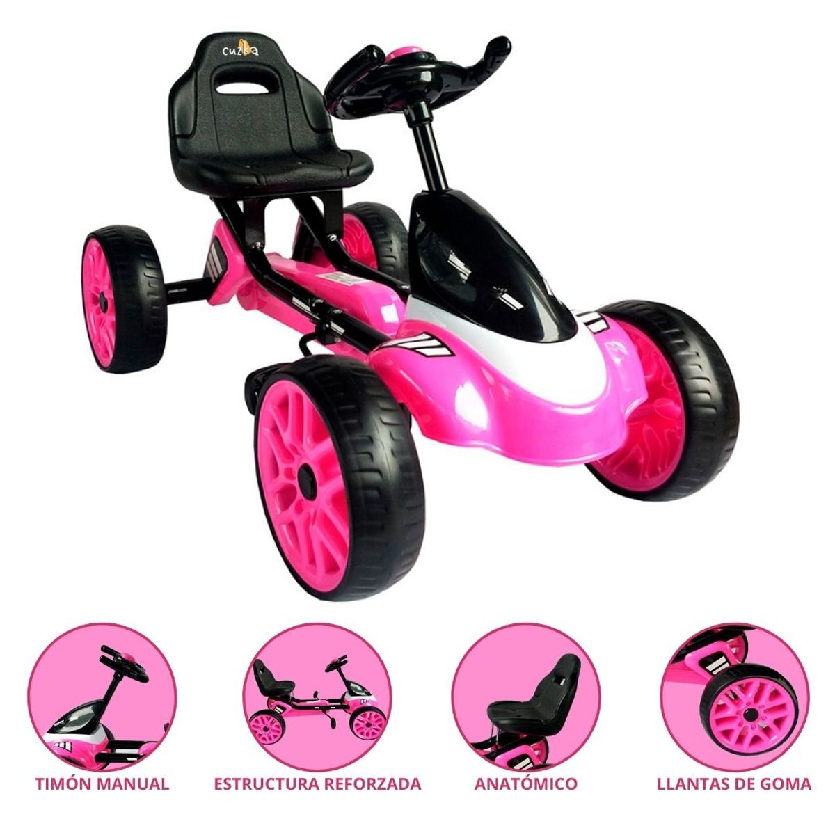 BABY KITS - Carro a Pedal BABY KITS GO KART «CORSA» PINK
