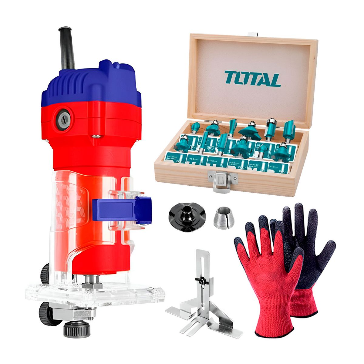 EMTOP - Ruteadora Fresadora 600w Carpintería + Set Fresas 6mm 12p