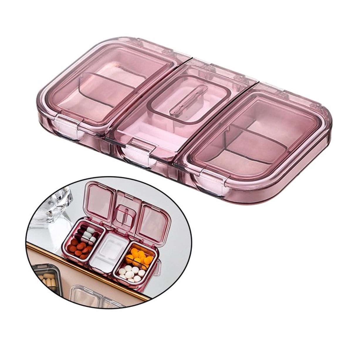 GENERICO - Cortador De Pastillas con Pastillero portatil 2 en 1