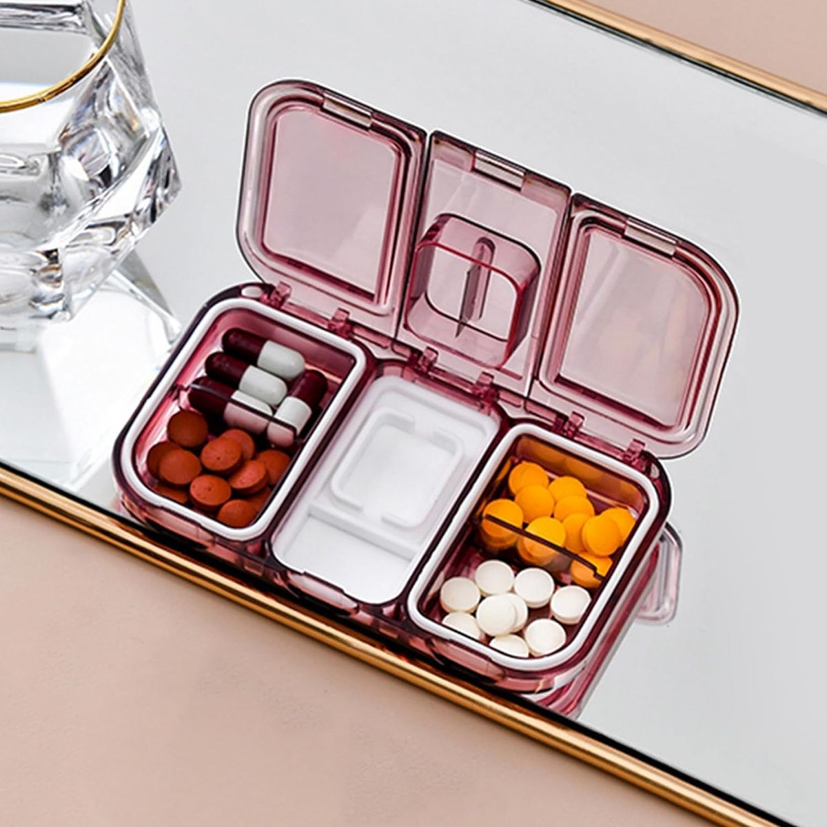 GENERICO - Cortador De Pastillas con Pastillero portatil 2 en 1