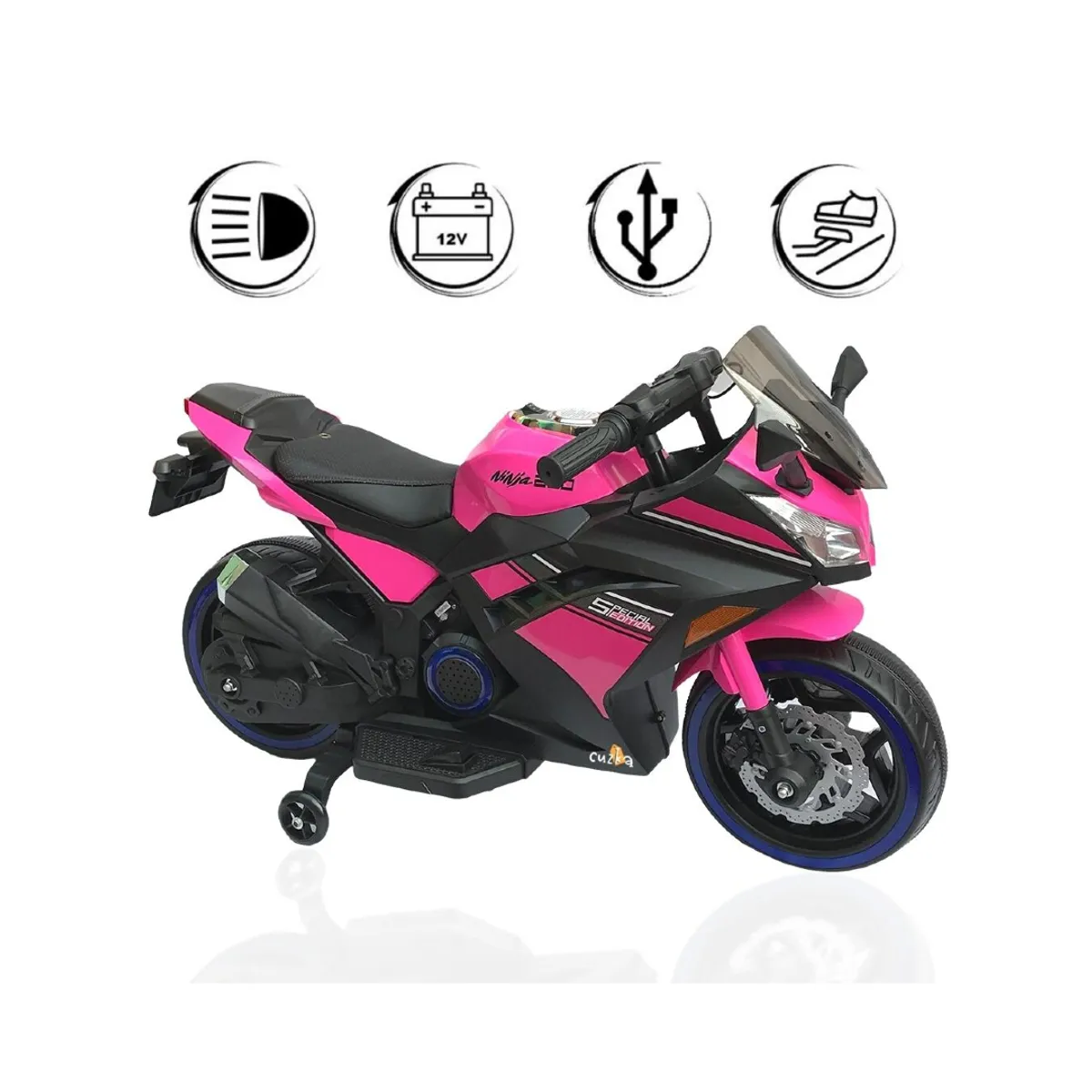 CONFORT KID'S - Moto a Batería para Niños «NINJA» Pink