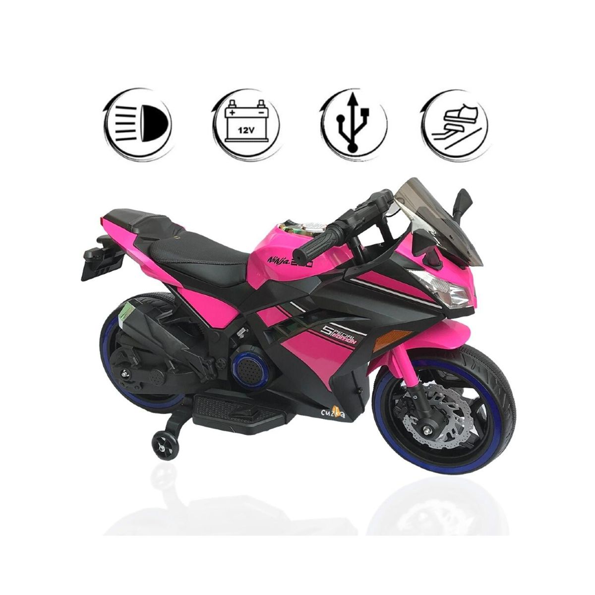 CONFORT KID'S - Moto a Batería para Niños «NINJA» Pink
