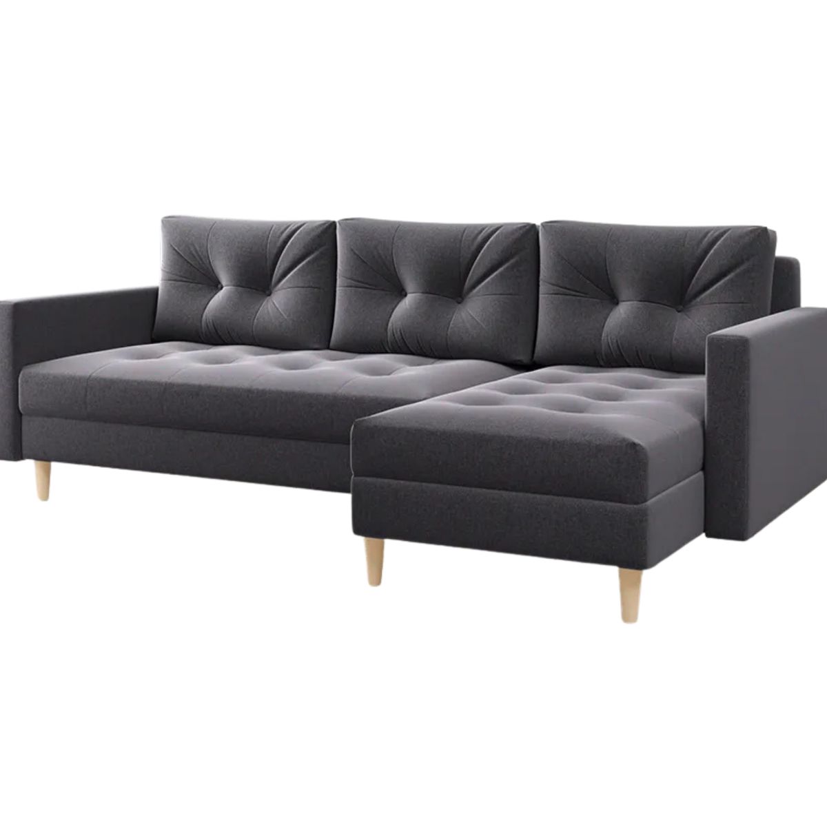 GENERICO - Sofá Seccional Chestter Premium - 2 piezas color Gris Oscuro