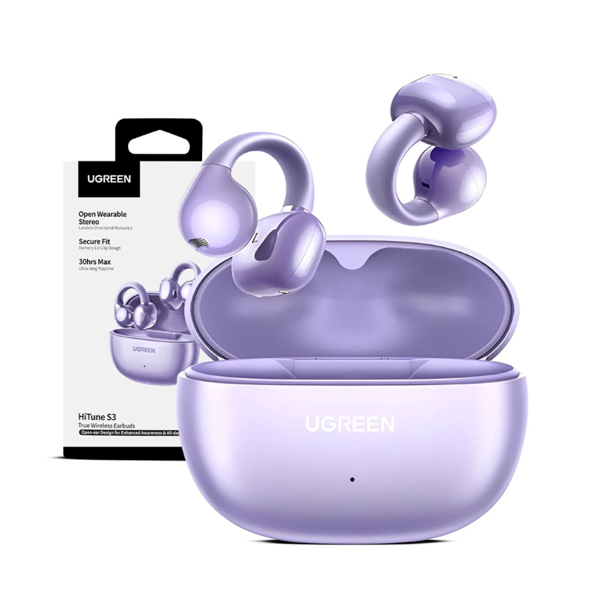 UGREEN - Audifonos Inalambricos Open Ear Clip Bluetooth Purpura