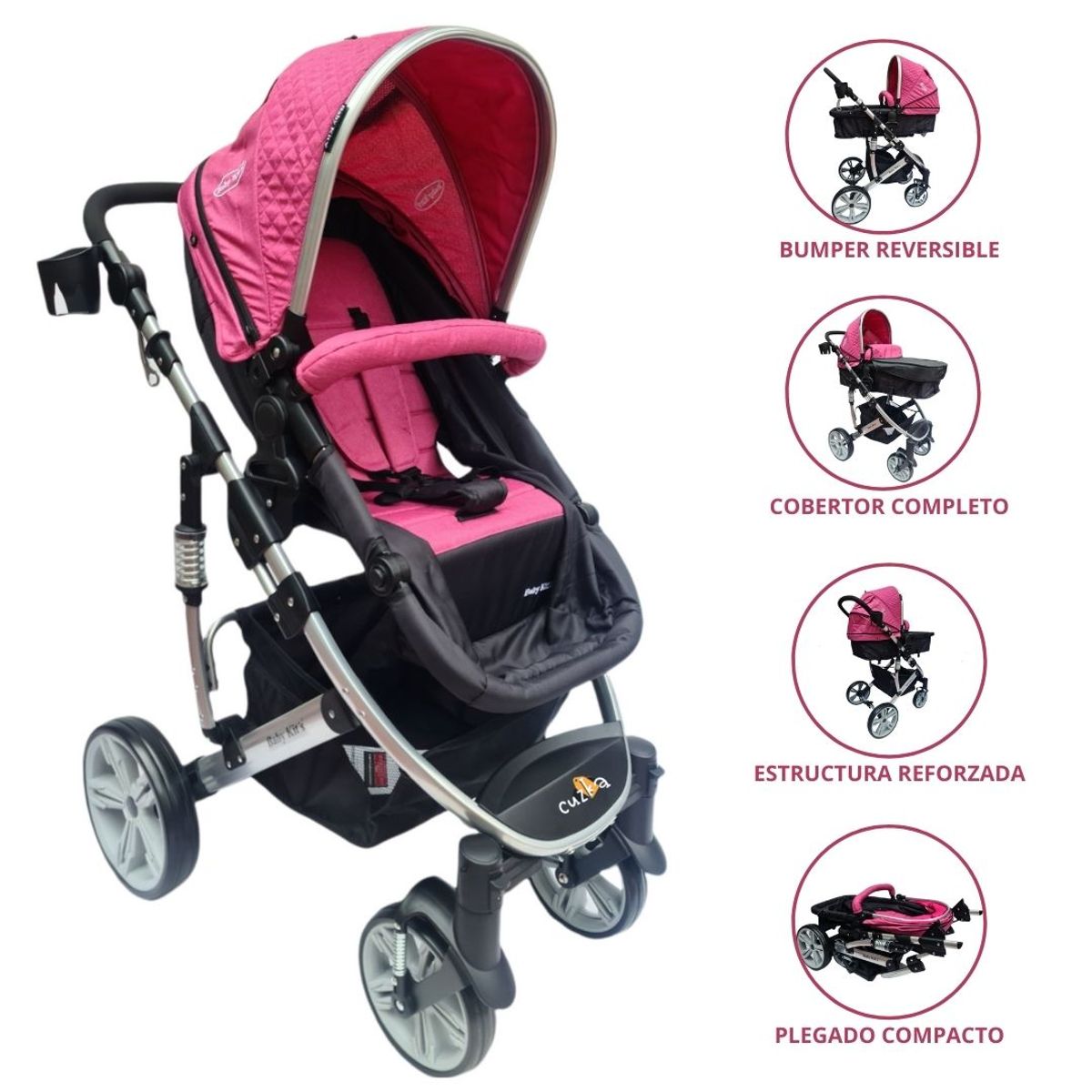 BABY KITS - Coche Deportivo Moisés para Bebé »SPRING»Pink