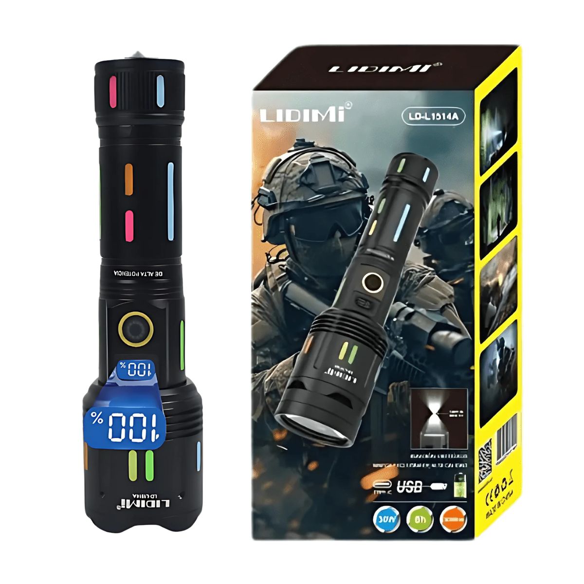 LIDIMI - Linterna Led Compacta Lidimi Modelo Ld-l1514a Potente 30W