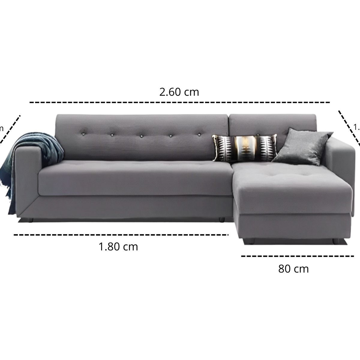 GENERICO - Sofá Seccional Oxford Premium - 2 piezas Gris