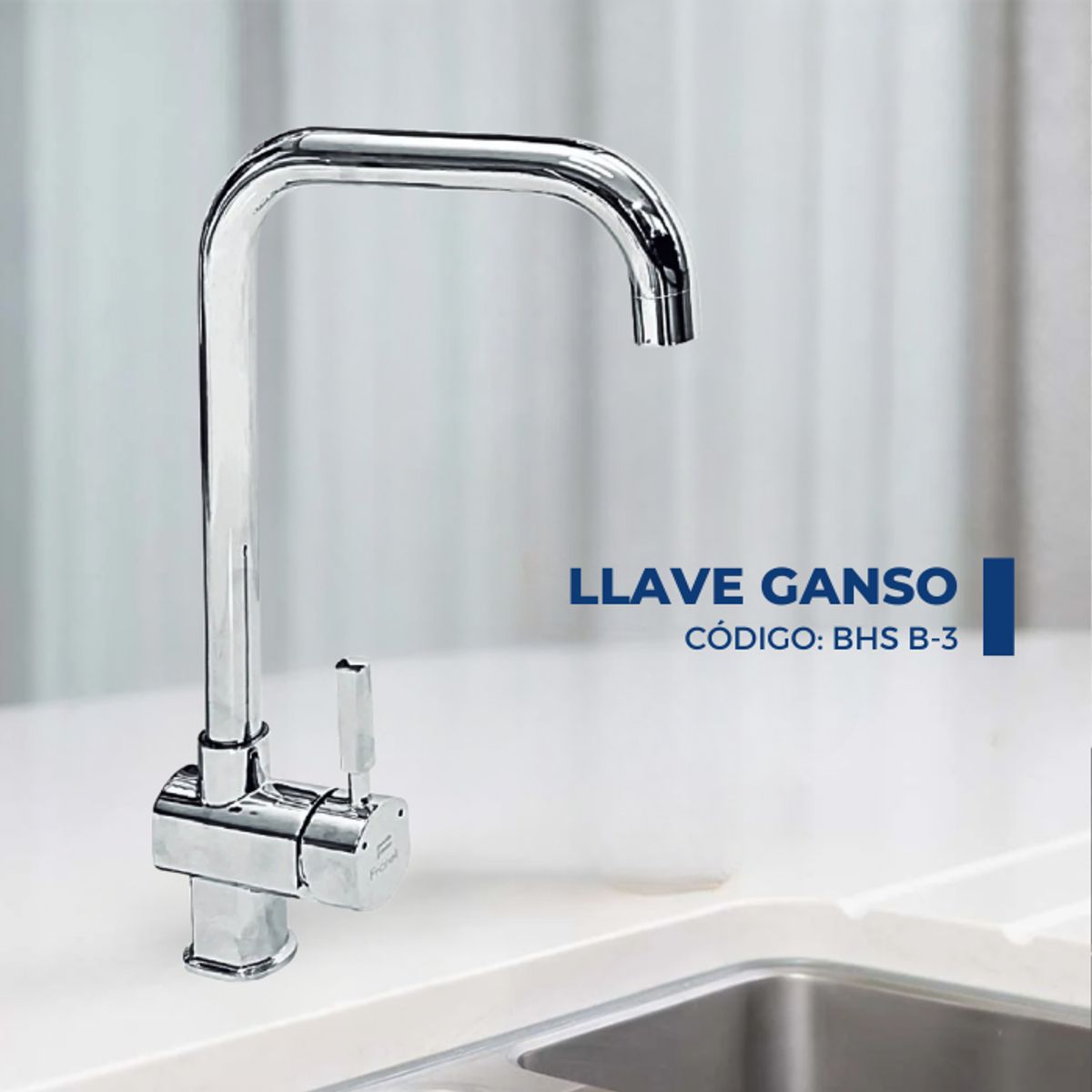 FRATELLI - LLAVE MONOCOMANDO PARA COCINA AL MUEBLE PICO L CROMADO BHS B-3