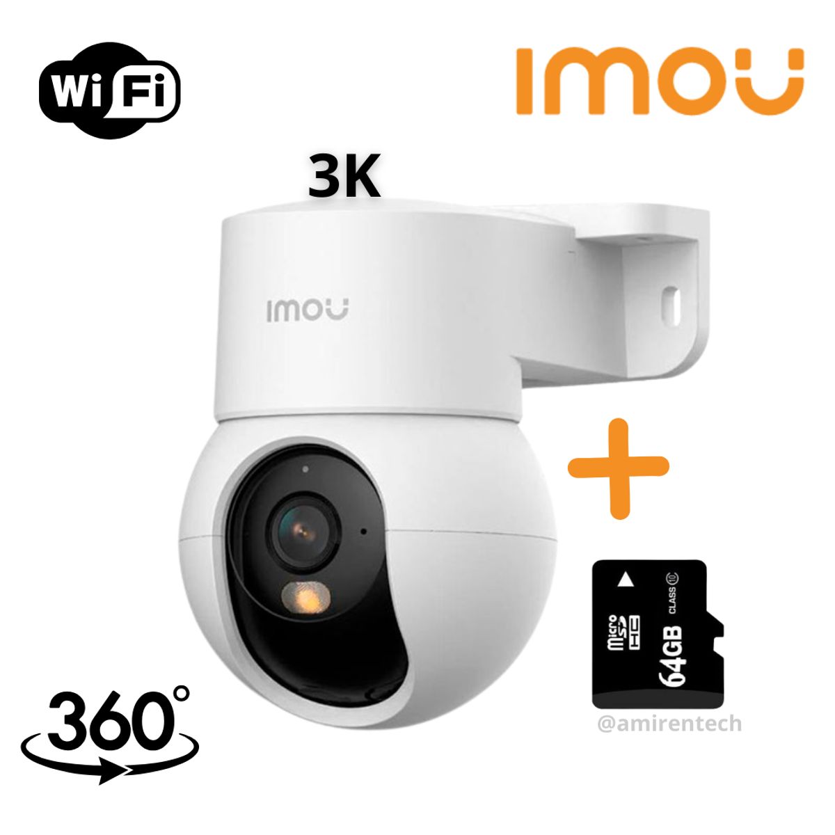 IMOU - Camara seguridad IMOU Ranger Mini 5MP-3K Wifi 360° + Memoria de Grabacion