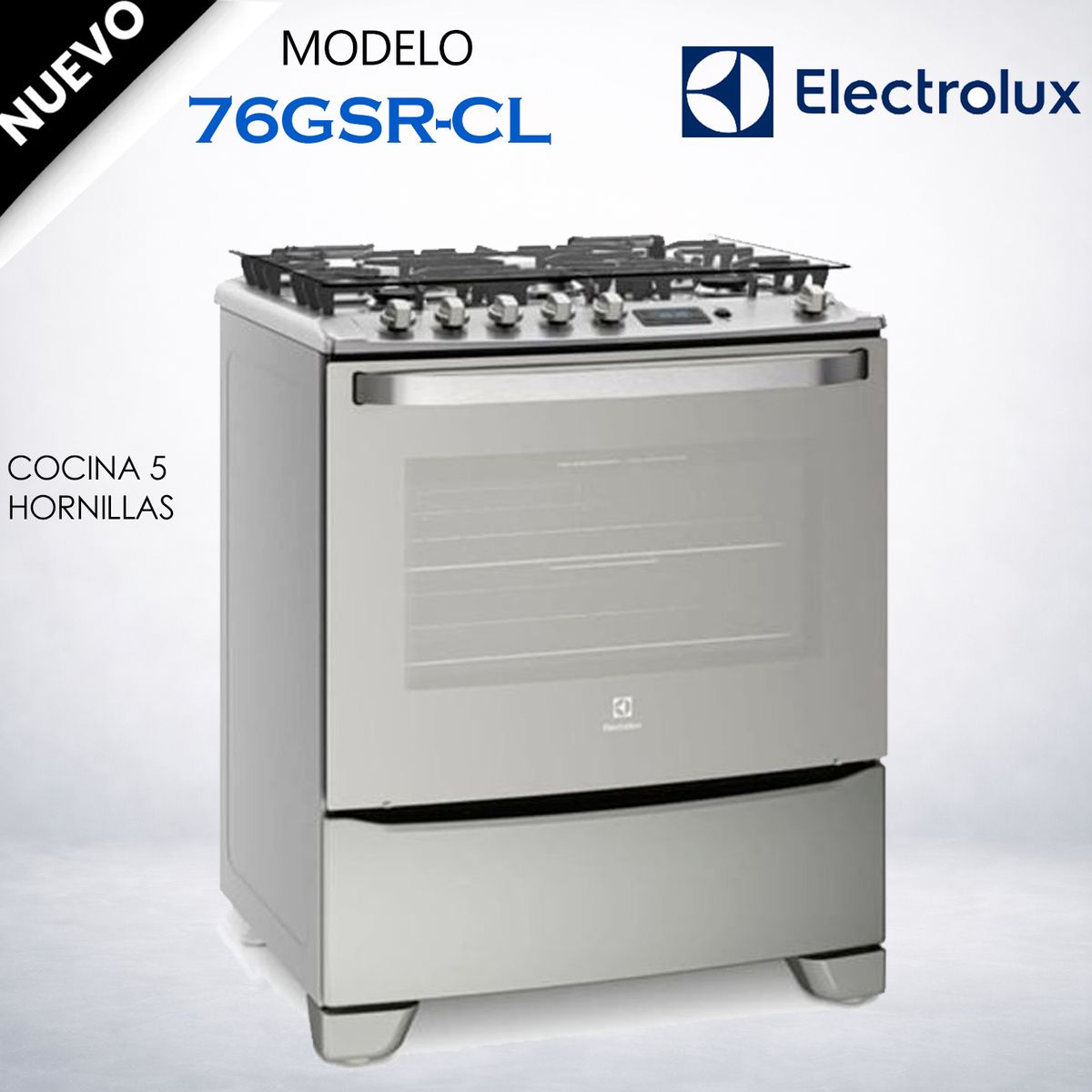 ELECTROLUX - 76GSR-CL - Cocina Freestanding Gas 5 Quemadores Triple Llama Electrolux