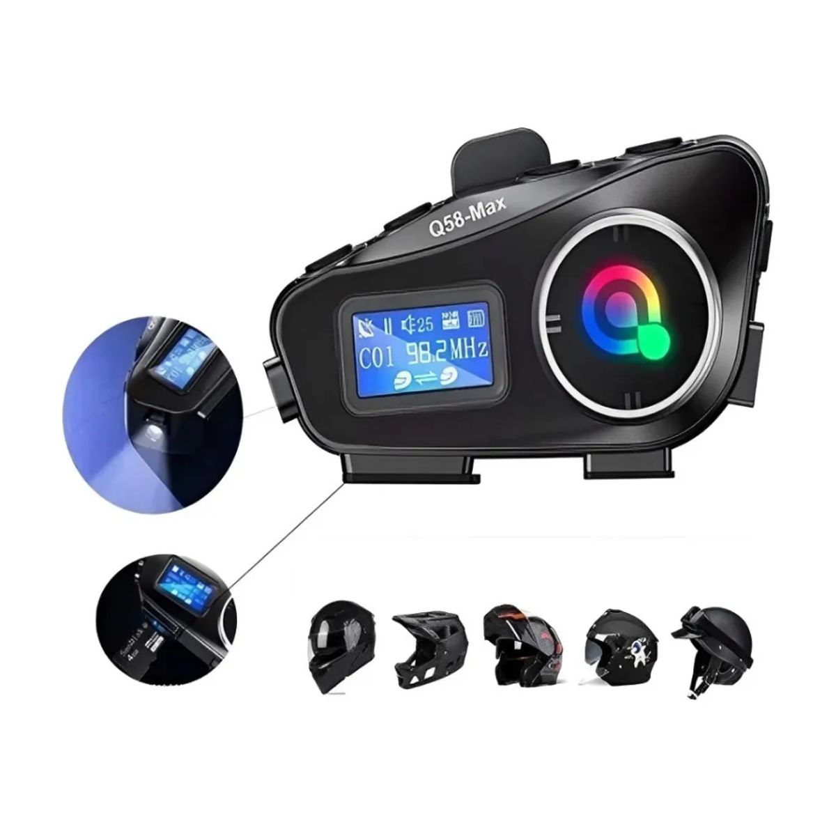 SEISA - Audifono Bluetooth de Casco Intercomunicador para Moto Q58