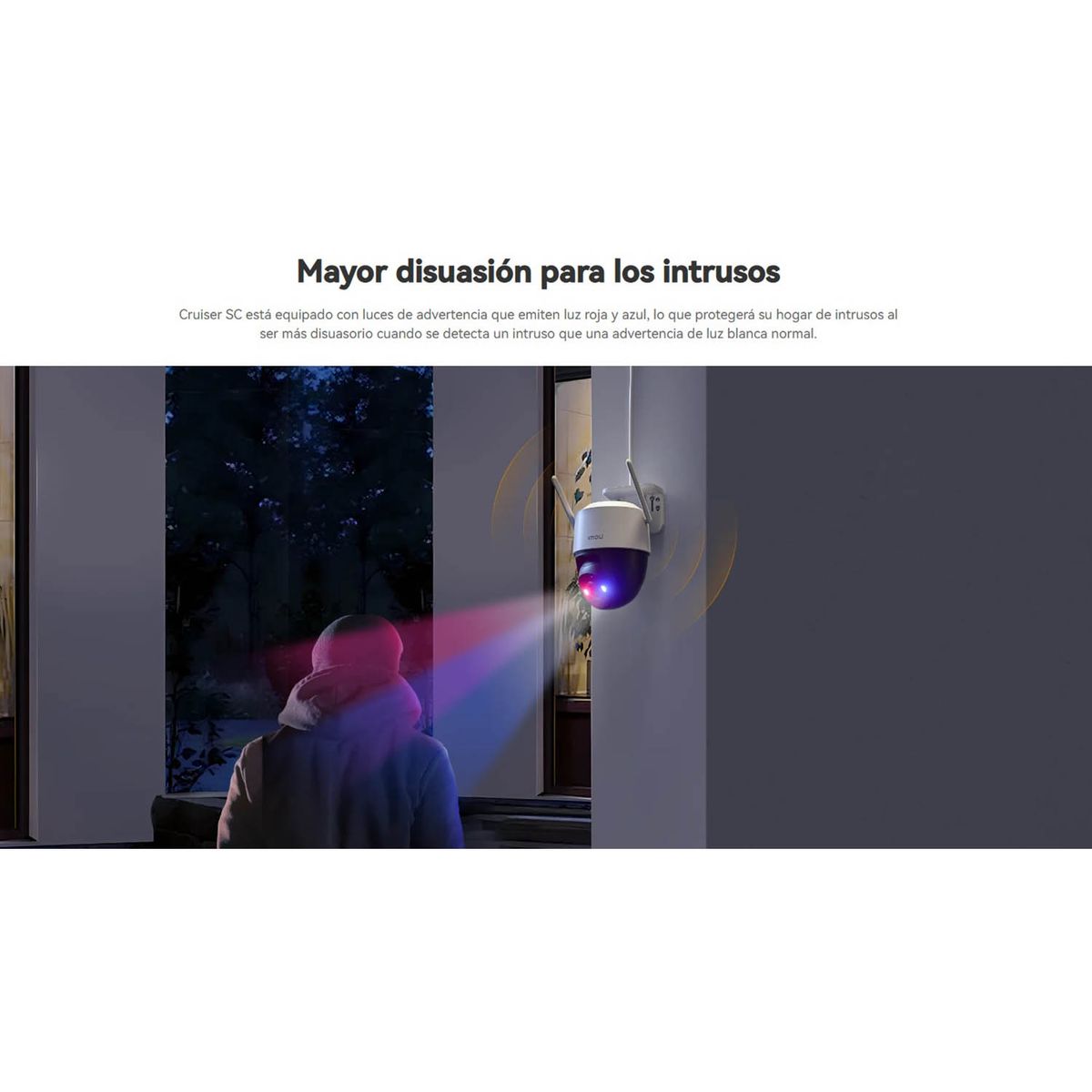 IMOU - Cámara Seguridad IMOU CRUISER SC 3MP 360 Visión Noche Luz disuasiva