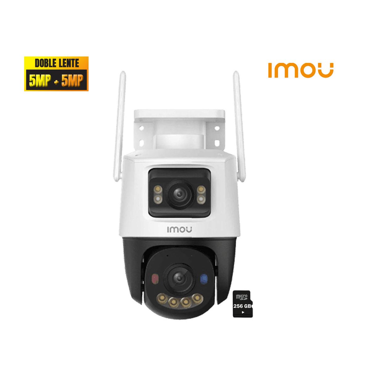 IMOU - Cámara IMOU CRUISER DUAL 2 5MP + 5MP Full color Disuasión activa 256GB
