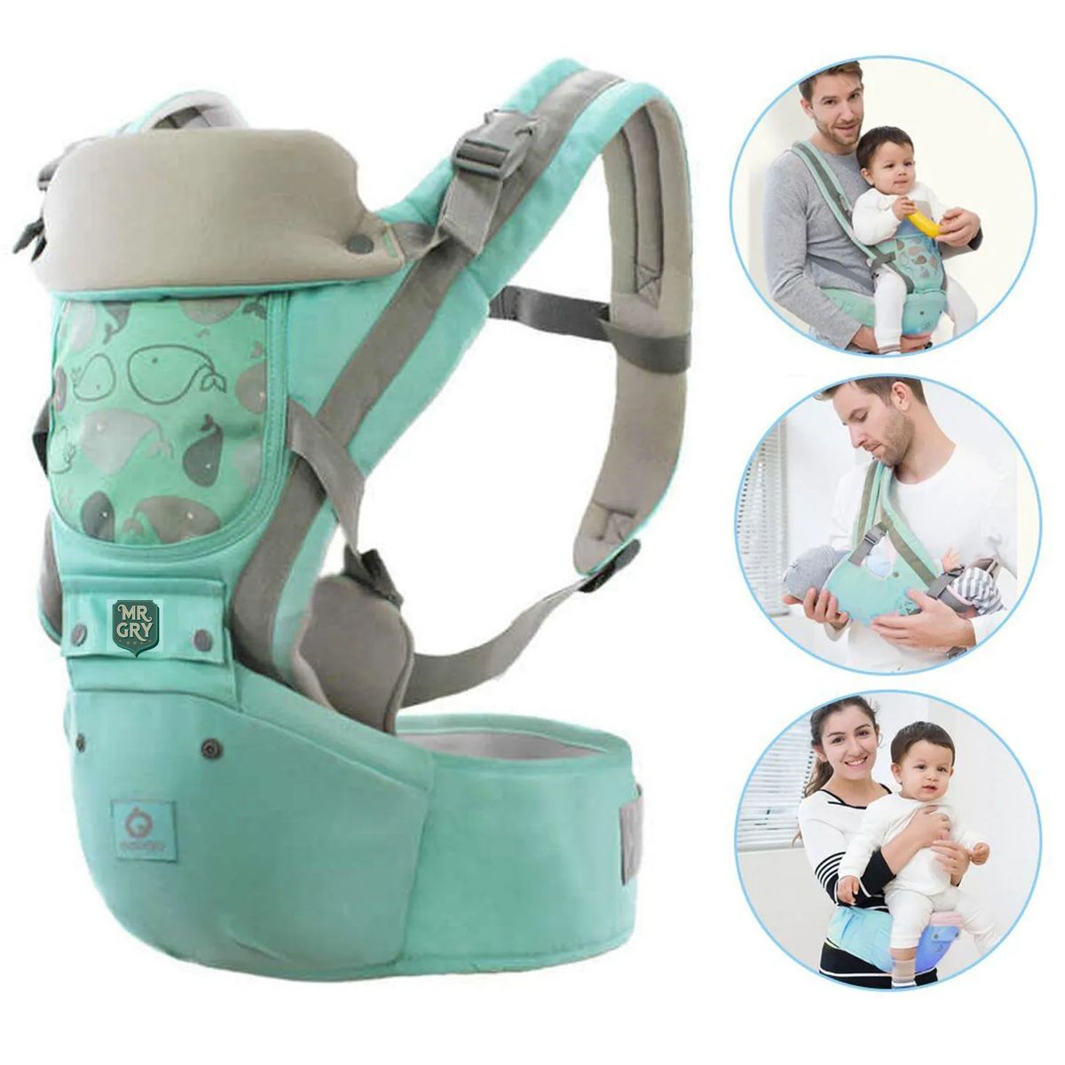 GENERICO - Canguro Para Bebé Ergonómico Ballena 3 en 1 Verde