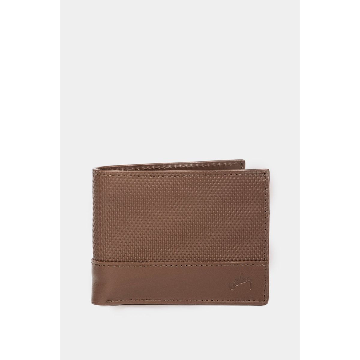 VELEZ - Vélez Billetera Dante Cuero Hombre Grabado Placa Lego Cafe