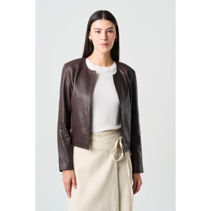 VELEZ - Vélez Casaca De Cuero Para Mujer Denver Cafe