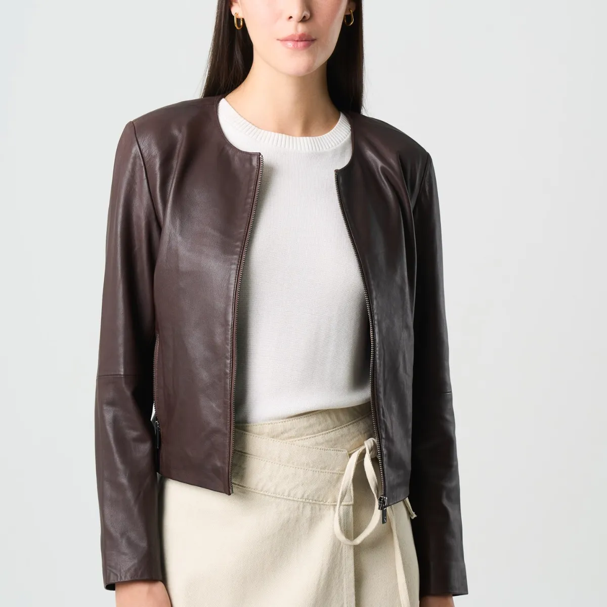 VELEZ - Vélez Casaca De Cuero Para Mujer Denver Cafe