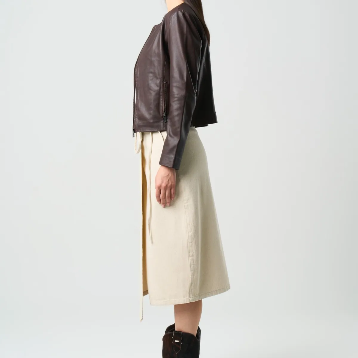 VELEZ - Vélez Casaca De Cuero Para Mujer Denver Cafe