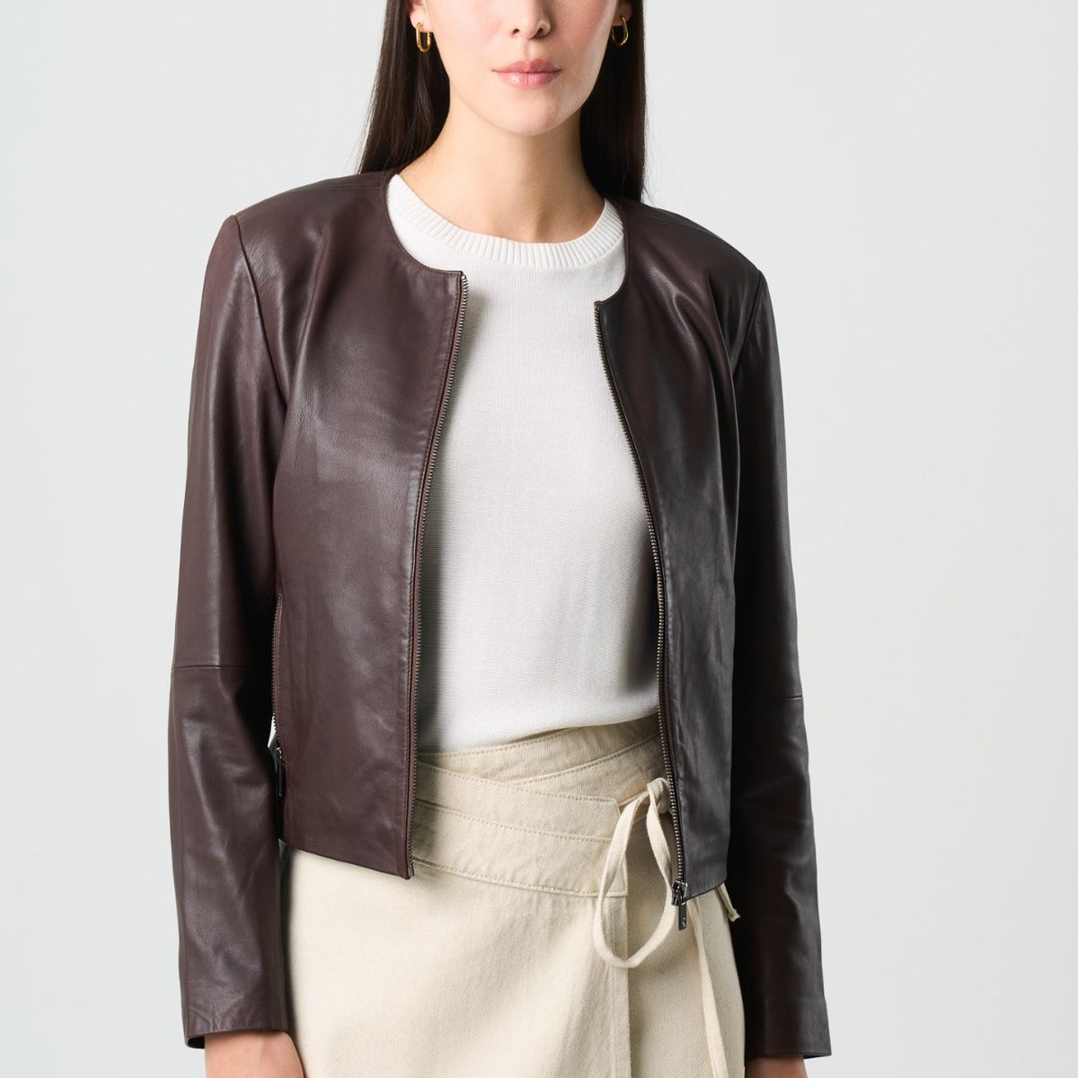 VELEZ - Vélez Casaca De Cuero Para Mujer Denver Cafe