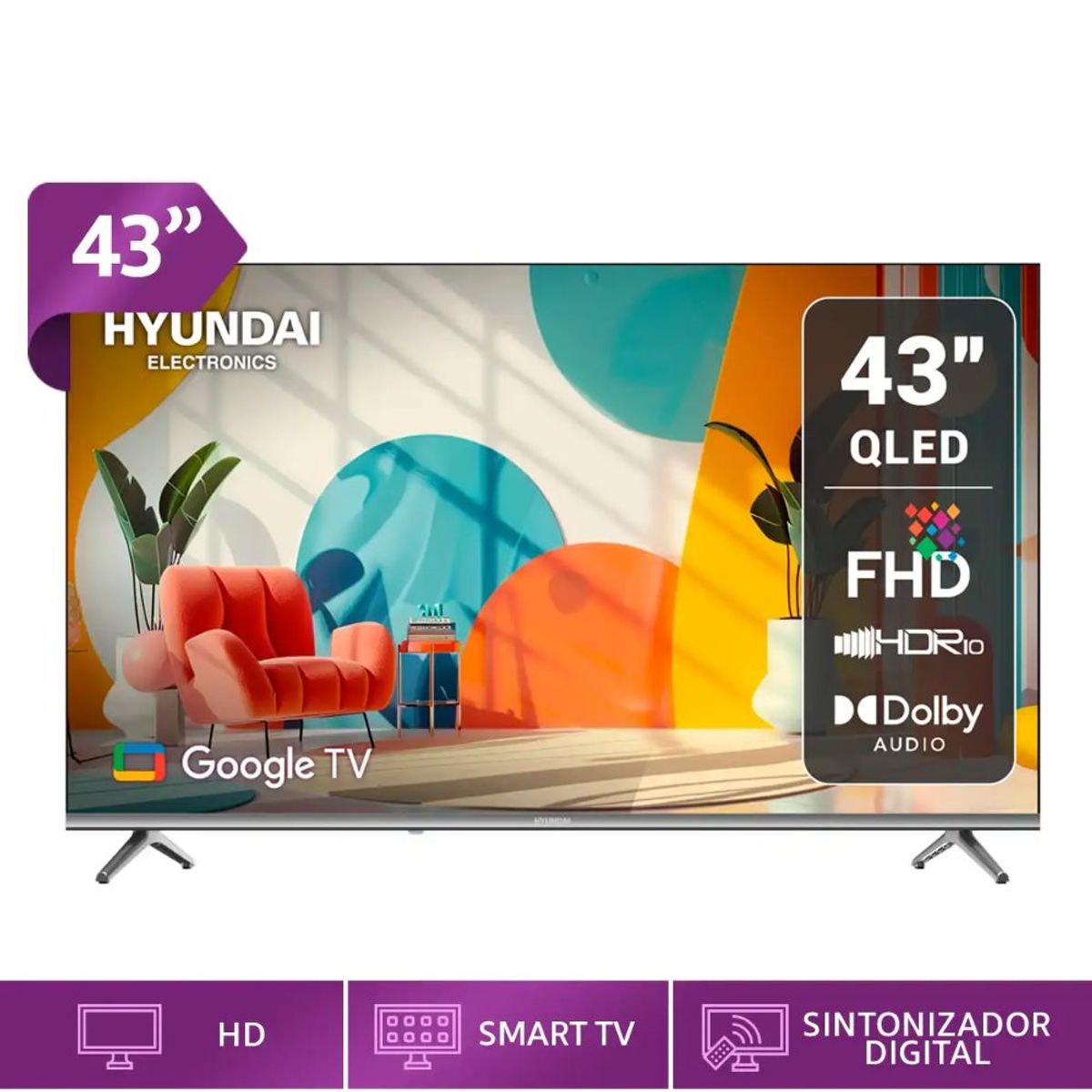 HYUNDAI - TELEVISOR SMART TV HYUNDAI QLED 43 HYLED4326QG