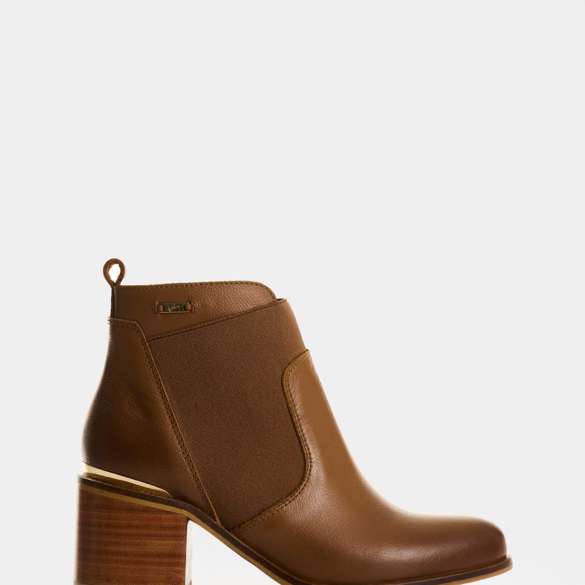 VELEZ - Vélez Botines Tacón De Cuero Aplique Miel