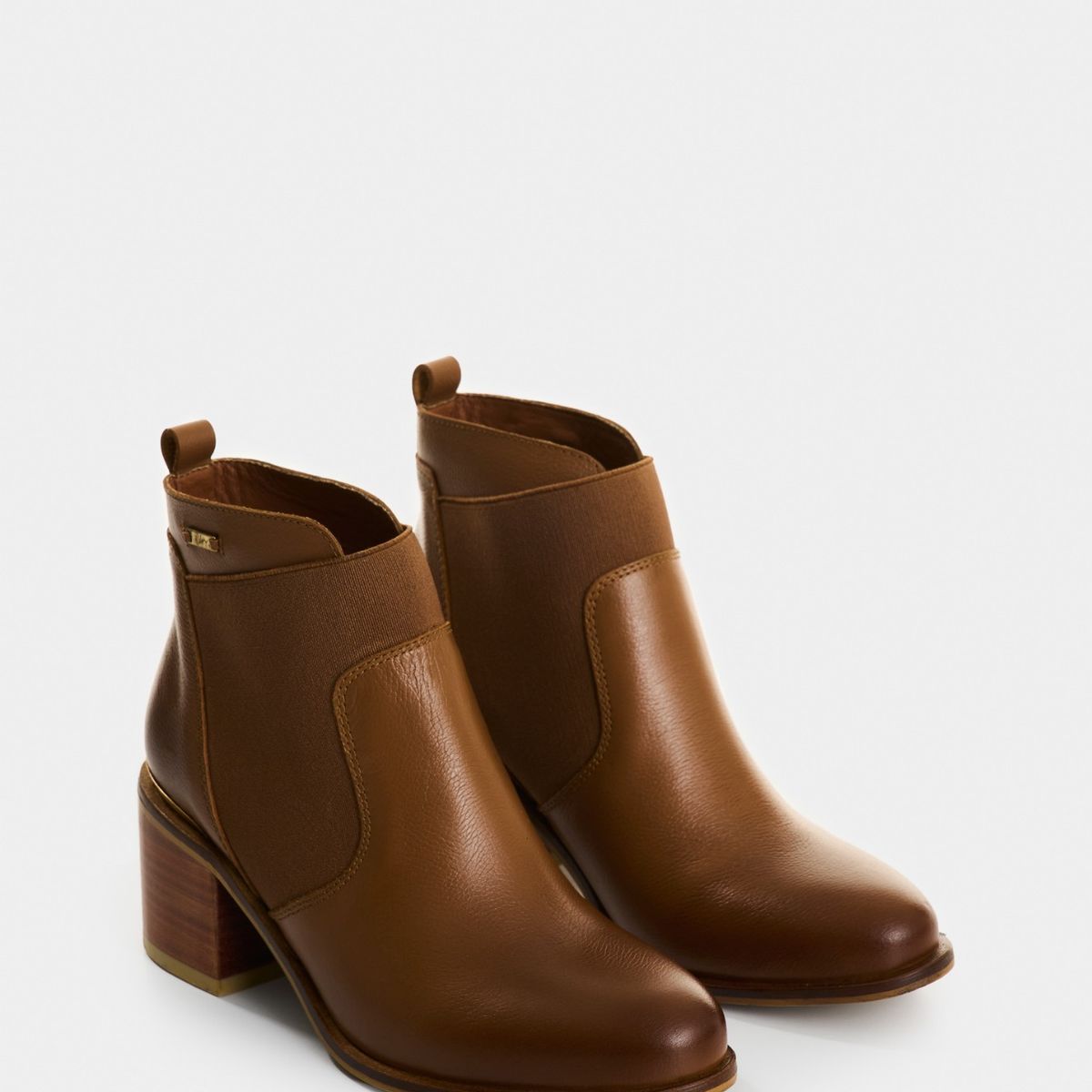 VELEZ - Vélez Botines Tacón De Cuero Aplique Miel